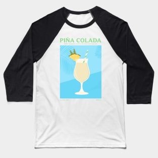 Pina Colada Cocktail Baseball T-Shirt